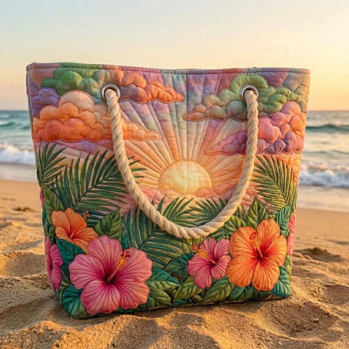 Bolsa de Playa Hecha a Mano | Amanecer Tropical