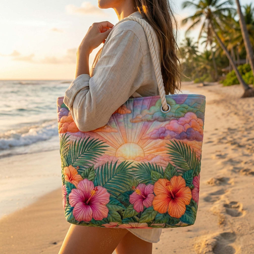 Bolsa de Playa Hecha a Mano | Amanecer Tropical