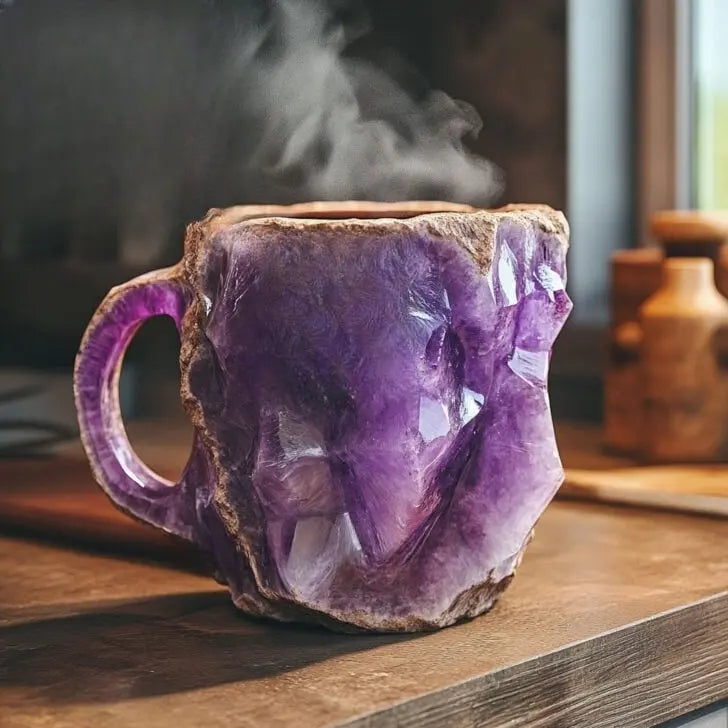 Tazas de cristal mineral para café