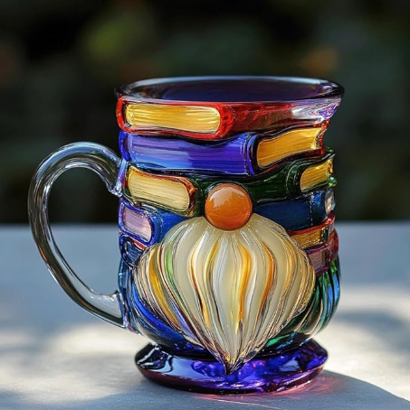 Taza de enano hecha a mano para libros en 3D